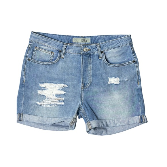 Topshop Pants - Topshop Moto Hayden Jean Shorts Button Fly Cuffed Light Wash Womens Size US 6